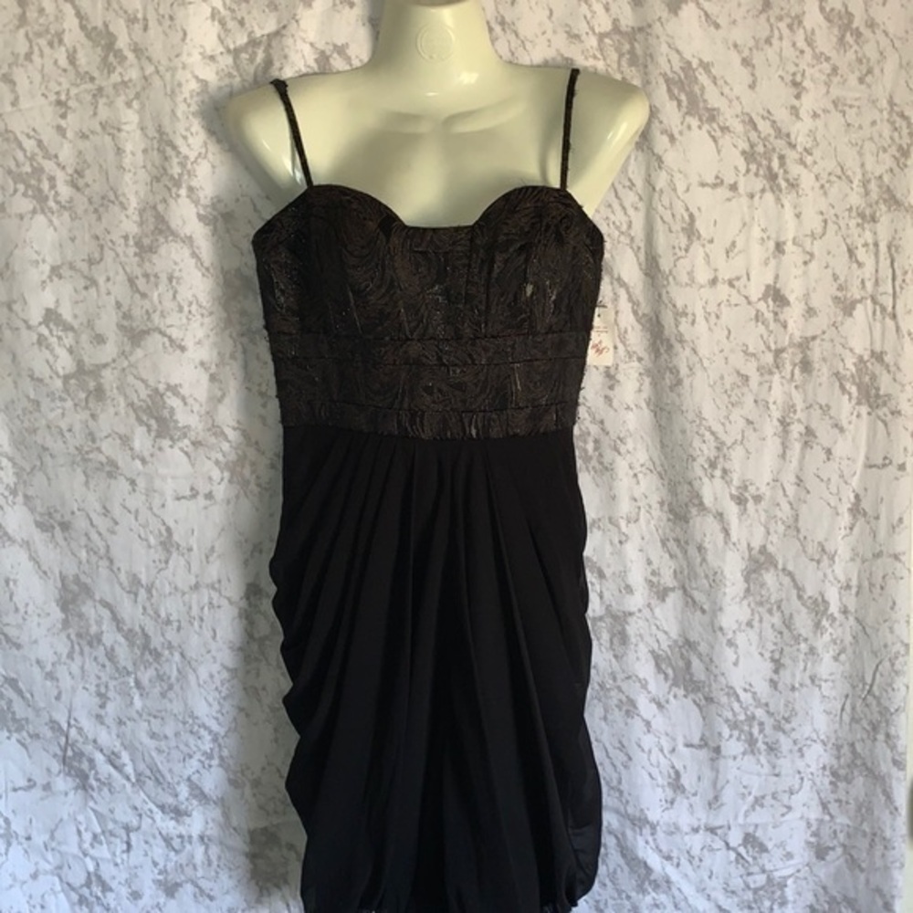 DECODE 1.8 SHORT COCKTAIL DRESS BLACK AND BRONZE SIZE 6